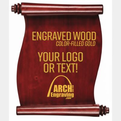 PSR - Rosewood Piano Finish Scroll Plaque Thumbnail