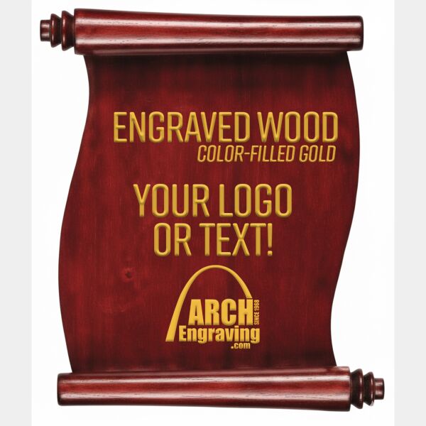 PSR - Rosewood Piano Finish Scroll Plaque Thumbnail