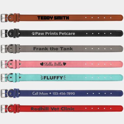 LLC - Medium 19" x 1" Laserable Leatherette Dog Collar Thumbnail