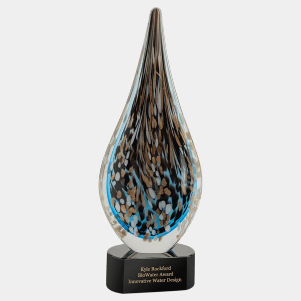 AGS67 - 15 1/2" Multi-Color Hollow Raindrop Art Glass Thumbnail