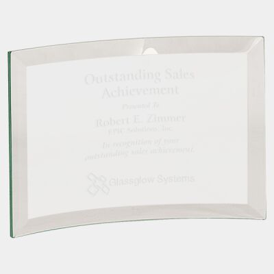 CE6500 - 6" x 4" x 1/4" Beveled Jade Glass Crescent Thumbnail