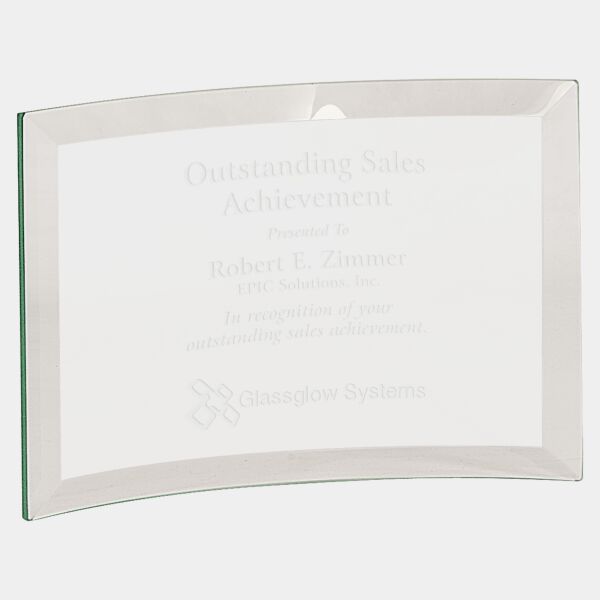 CE6500 - 6" x 4" x 1/4" Beveled Jade Glass Crescent Thumbnail