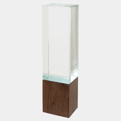SRG04 - 9" Rectangle Sierra Glass with Walnut Base Thumbnail