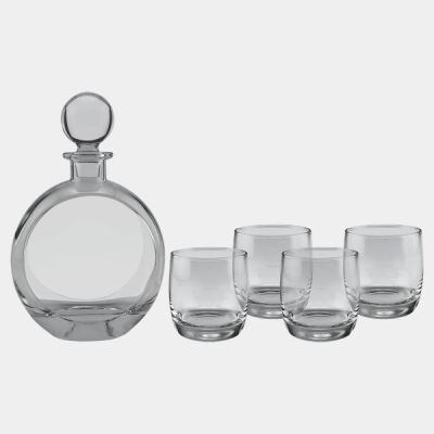 DCS302S - 750 mL Flat Round Glass Decanter SET Thumbnail