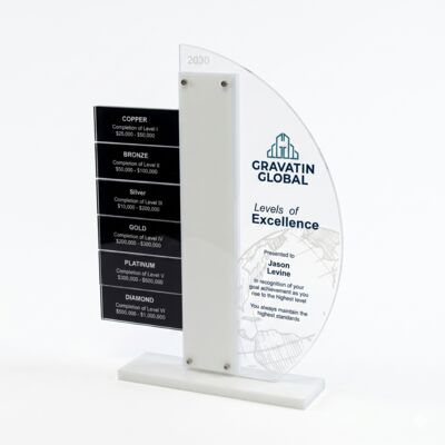CD909 Crescent Interlock Award  6 3/4" x 11 3/8" x 2" Thumbnail