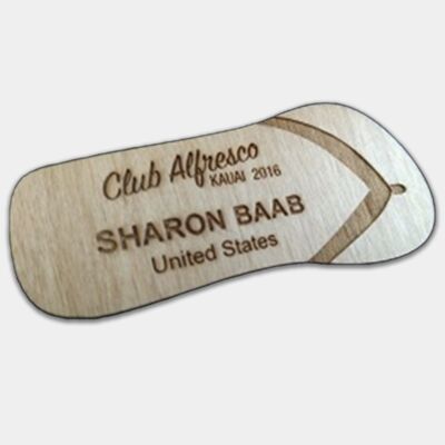 Nametag, engraved WOOD, engraved logo or no logo Thumbnail