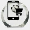 [CRY169] 4.5" Round Crystal Clock Thumbnail