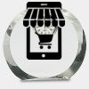 [CRY169] 4.5" Round Crystal Clock Thumbnail