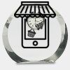 [CRY169] 4.5" Round Crystal Clock Thumbnail