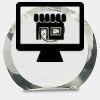 [CRY169] 4.5" Round Crystal Clock Thumbnail