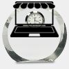 [CRY169] 4.5" Round Crystal Clock Thumbnail
