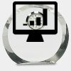 [CRY169] 4.5" Round Crystal Clock Thumbnail