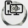 [CRY169] 4.5" Round Crystal Clock Thumbnail