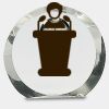 [CRY169] 4.5" Round Crystal Clock Thumbnail