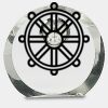 [CRY169] 4.5" Round Crystal Clock Thumbnail