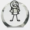 [CRY169] 4.5" Round Crystal Clock Thumbnail