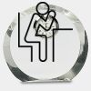 [CRY169] 4.5" Round Crystal Clock Thumbnail