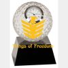 [CRY6101L] 5" Crystal Golf Ball Clock Thumbnail