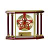 [EX103] Executive 4-Pillar Gold & Rosewood Piano Finish Clock  Thumbnail