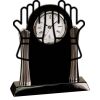 [T307] 8.25" Black/Silver Piano Finish Clock Thumbnail