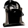 [T307] 8.25" Black/Silver Piano Finish Clock Thumbnail