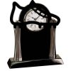 [T307] 8.25" Black/Silver Piano Finish Clock Thumbnail