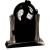 [T307] 8.25" Black/Silver Piano Finish Clock Thumbnail