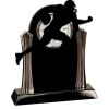 [T307] 8.25" Black/Silver Piano Finish Clock Thumbnail