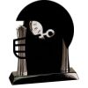 [T307] 8.25" Black/Silver Piano Finish Clock Thumbnail
