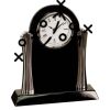 [T307] 8.25" Black/Silver Piano Finish Clock Thumbnail
