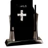 [T307] 8.25" Black/Silver Piano Finish Clock Thumbnail
