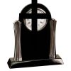 [T307] 8.25" Black/Silver Piano Finish Clock Thumbnail