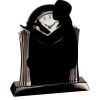 [T307] 8.25" Black/Silver Piano Finish Clock Thumbnail