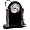 [T307] 8.25" Black/Silver Piano Finish Clock Thumbnail