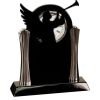 [T307] 8.25" Black/Silver Piano Finish Clock Thumbnail
