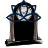 [T307] 8.25" Black/Silver Piano Finish Clock Thumbnail