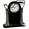 [T307] 8.25" Black/Silver Piano Finish Clock Thumbnail