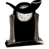 [T307] 8.25" Black/Silver Piano Finish Clock Thumbnail