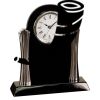 [T307] 8.25" Black/Silver Piano Finish Clock Thumbnail