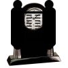 [T307] 8.25" Black/Silver Piano Finish Clock Thumbnail
