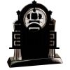 [T307] 8.25" Black/Silver Piano Finish Clock Thumbnail