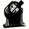 [T307] 8.25" Black/Silver Piano Finish Clock Thumbnail