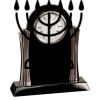 [T307] 8.25" Black/Silver Piano Finish Clock Thumbnail