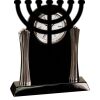 [T307] 8.25" Black/Silver Piano Finish Clock Thumbnail