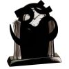 [T307] 8.25" Black/Silver Piano Finish Clock Thumbnail