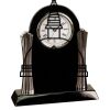 [T307] 8.25" Black/Silver Piano Finish Clock Thumbnail