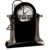[T307] 8.25" Black/Silver Piano Finish Clock Thumbnail