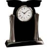 [T307] 8.25" Black/Silver Piano Finish Clock Thumbnail