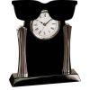 [T307] 8.25" Black/Silver Piano Finish Clock Thumbnail