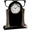 [T307] 8.25" Black/Silver Piano Finish Clock Thumbnail